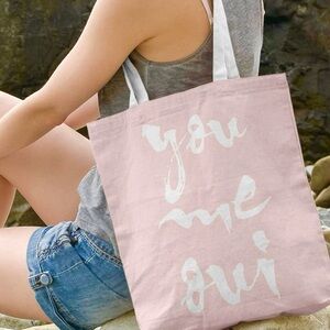 Pink Canvas Tote Bag
